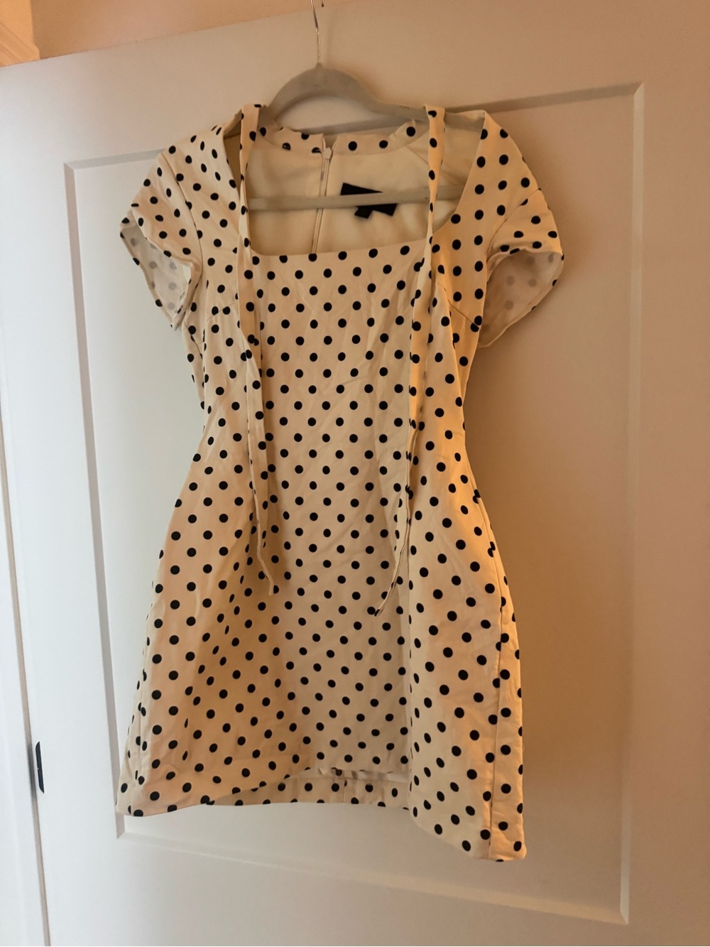 Zara Cream Romper/Dress with Black Polka Dots